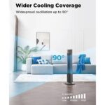 Ventilator turn, 5 Viteze, 106 cm, Oscilant 60°, Telecomanda, Timer 9H, 4 Moduri de Functionare, 33dB, Design Compact, Silentios, Negru - imagine 3