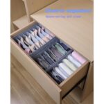 Set 3 organizatoare, 34x17x12 cm, 7 compartimente, textil, gri - imagine 6