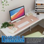 Mousepad pentru protectie birou, piele PU, Anti-alunecare, fara deformare, durabil, Usor de curatat, 80x40 cm, Roz - imagine 3