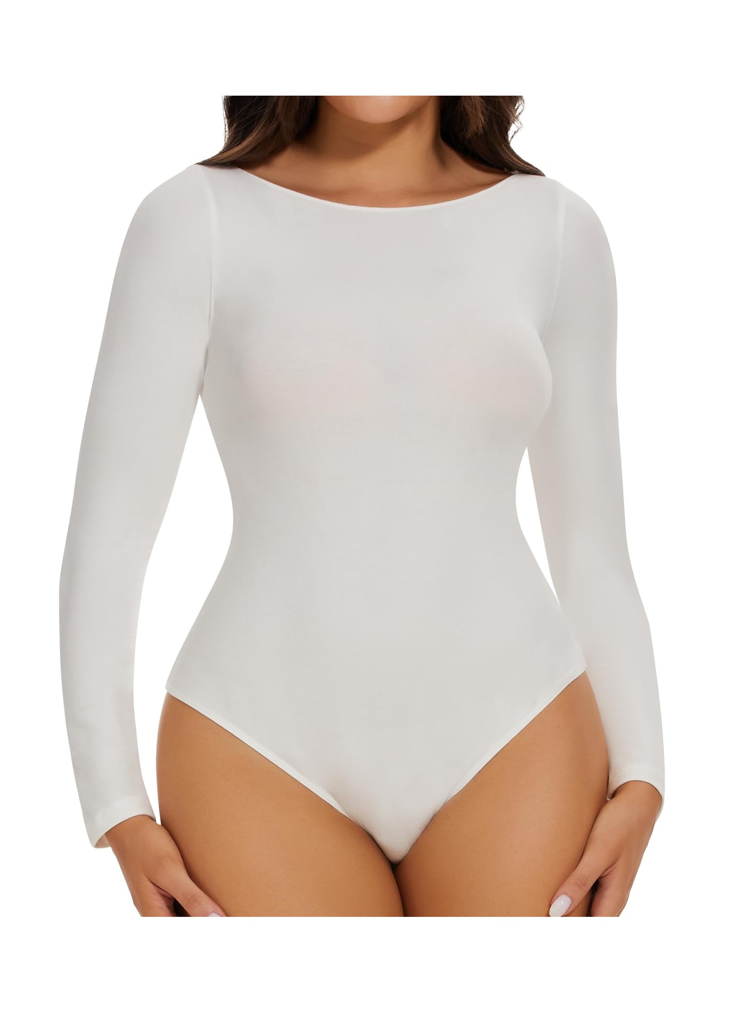 res_b886d6c8b1604e6f44a30e9f7e413114.jpg Body modelator dama, marimea M, Nylon, fara bretele, alb - imagine 1