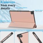 Husa pentru Lenovo Tab M10 Plus 10.6'' 2022, Piele PU, Usoara, Functie Sleep/Wake, Roz - imagine 7