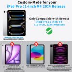 Husa pentru iPad Pro 11'' M4 2024, Suport pentru Creion, Coperta Smart Slim, Usoara, Piele PU, Functie Sleep/Wake, Roz - imagine 3