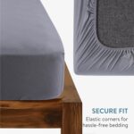Cearceaf Pat Elastic, 90x200 cm, Bumbac, Vara/Iarna, Compatibil Masina de Spalat si Uscator, Gri - imagine 7