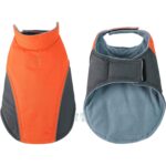 Haina impermeabila pentru caini, XS, interior fleece, benzi reflectorizante si inchidere velcro, portocaliu - imagine 3