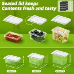Set de 9 cutii alimentare, 3x 100 ml, 3x 160 ml, 3x 260 ml, Capac, Etanse, Set cu etichete si marker - imagine 2