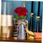 Set 3 vaze decorative vintage, 19x10 cm, stil rustic, metalice - imagine 4