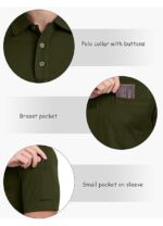 Tricou polo barbati, marimea M, maneca scurta, verde inchis - imagine 3