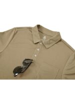 Tricou polo barbati, marimea S, poliester, maneca scurta, bej - imagine 3