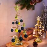 Set de 30 globuri de Craciun, agatatoare, 3 cm, potriviti pentru brazi de 30-120 cm, negre si aurii - imagine 2