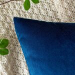 Set de 2 Huse decorative, Matase, 50 x 50 cm, Albastru inchis - imagine 2