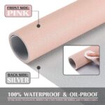 Mousepad pentru protectie birou, piele PU, Anti-alunecare, fara deformare, durabil, Usor de curatat, 80x40 cm, Roz - imagine 5