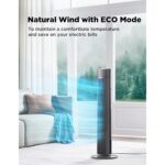 Ventilator turn, 5 Viteze, 106 cm, Oscilant 60°, Telecomanda, Timer 9H, 4 Moduri de Functionare, 33dB, Design Compact, Silentios, Negru - imagine 7