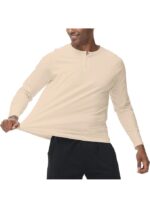 Bluza barbati, marimea M, bumbac, maneca lunga, slim fit, respirabil, portocaliu deschis - imagine 4