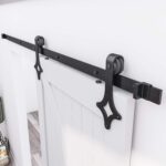 Sistem usa glisanta, 200 cm, otel carbon, design rombic, set complet cu sina si accesorii, max 120kg, negru - imagine 4