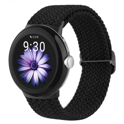 Curea Smartwatch compatibila cu Google Pixel Watch 2, Nylon Impletit, Confortabila, Reglabila, Unisex, Negru