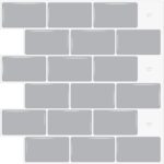 Set de 10 Placi 3D Autoadezive, 30.5 x 30.5 cm, Decorative, Usor de Aplicat, Rezistente la Apa, gri deschis