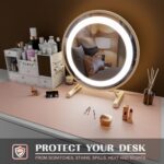 Mousepad pentru protectie birou, piele PU, Anti-alunecare, fara deformare, durabil, Usor de curatat, 80x40 cm, Roz - imagine 4