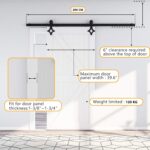 Sistem usa glisanta, 200 cm, otel carbon, design rombic, set complet cu sina si accesorii, max 120kg, negru - imagine 3