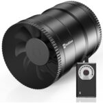 Ventilator axial, 150 mm, 587 m³/h, 19.2W, 3300 RPM, IPX4, cu regulator de viteza, negru