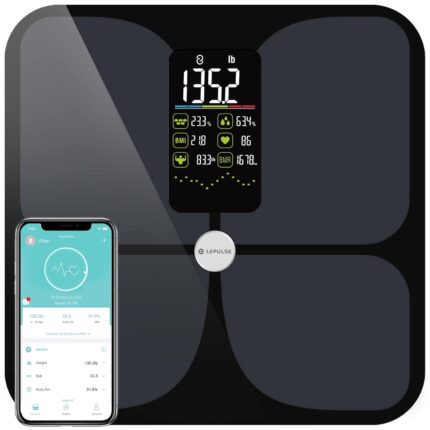 Cantar Smart F4, 180 kg, Bluetooth, 15 indici corporali, ecran LCD mare, analiza grasime corporala, masa musculara, ritm cardiac
