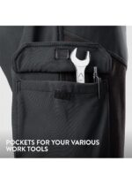 Pantaloni cargo barbati, Poliester cu elastan, marimea L, Regular fit, Buzunare Multiple, lucru si outdoor, Gri - imagine 4