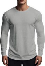 Bluza barbati, marimea M, bumbac, maneca lunga, slim fit, respirabil, gri