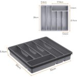 Organizator Tacamuri, 32 x 30 x 5.4 cm, 6 Compartimente, Capac, Plastic, Gri - imagine 2