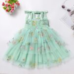 Rochita bebelusi fetite, 12-18 luni, stil printesa, fara maneci, verde deschis - imagine 4