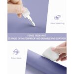 Mousepad, multifunctional, 60x35 cm, impermeabil, piele ecologica, baza antiderapanta din piele intoarsa, lavanda - imagine 2