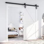 Sistem usa glisanta, 200 cm, otel carbon, design rombic, set complet cu sina si accesorii, max 120kg, negru - imagine 5